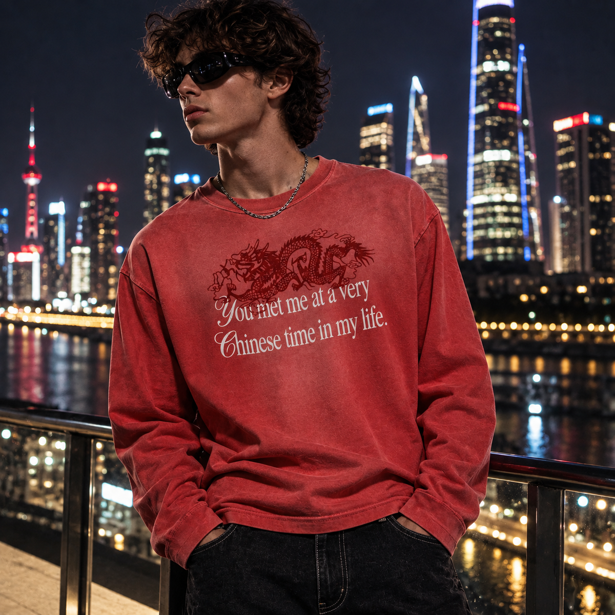 Chinese Dragon – Vintage Washed Long Sleeve